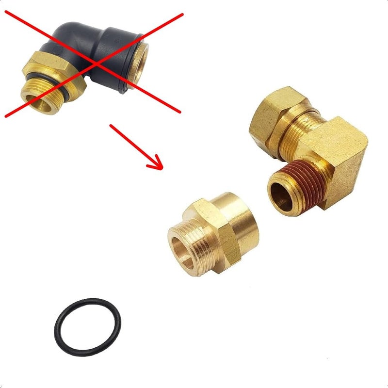 PartLogix Compression Fitting Adapter Kit M22x1.5-5/8 Compatible with Volvo Elbow Nipple 20999385 20378449 - Image 2